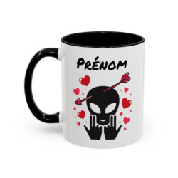 Mug Alien Signe JUL Saint Valentin OVNI Style Rap Français Cadeau Original et Fun Personnalisable