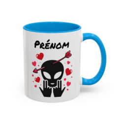 Mug Alien Signe JUL Saint Valentin OVNI Style Rap Français Cadeau Original et Fun Personnalisable