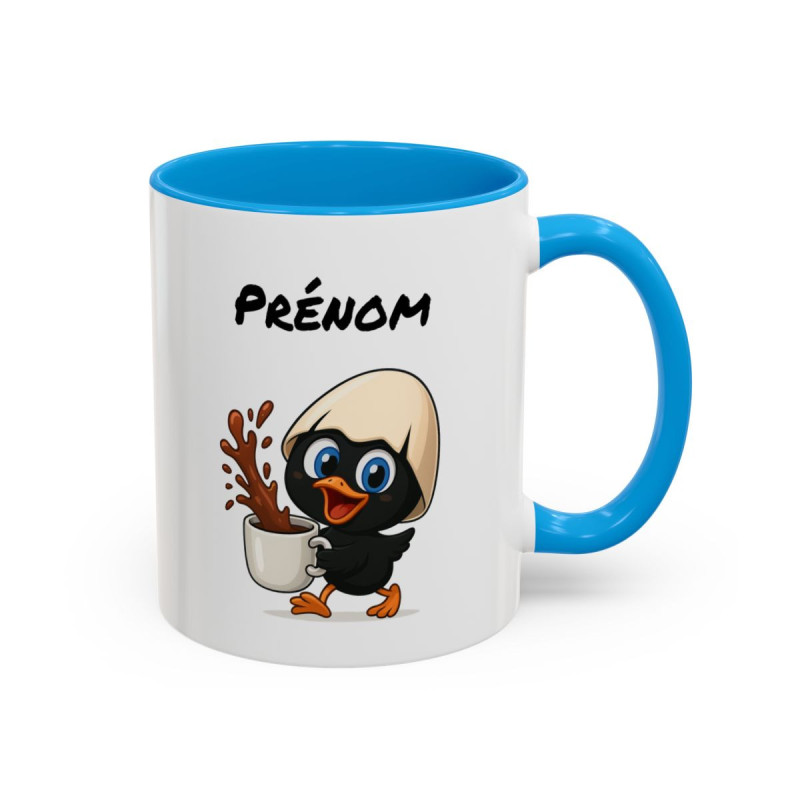 Tasse Personnalisable Calimero Poussin Mignon – Mug Prénom Coquille d’Œuf Café – Cadeau Original Céramique
