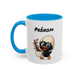 Tasse Personnalisable Calimero Poussin Mignon – Mug Prénom Coquille d’Œuf Café – Cadeau Original Céramique