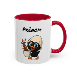 Tasse Personnalisable Calimero Poussin Mignon – Mug Prénom Coquille d’Œuf Café – Cadeau Original Céramique