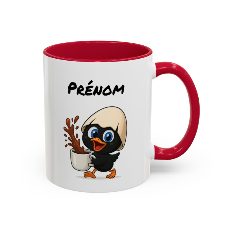 Tasse Personnalisable Calimero Poussin Mignon – Mug Prénom Coquille d’Œuf Café – Cadeau Original Céramique