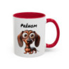 Mug Chien Teckel Personnalisé avec Prénom – Tasse Céramique Chien Mignon – Cadeau Original Amoureux des Animaux