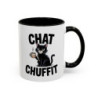 Mug Chat Humoristique "Chat Chuffit" – Tasse Céramique Chat avec Café – Cadeau Drôle Amoureux des Chats
