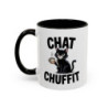 Mug Chat Humoristique "Chat Chuffit" – Tasse Céramique Chat avec Café – Cadeau Drôle Amoureux des Chats