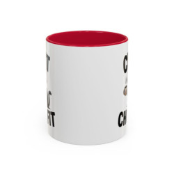 Mug Chat Humoristique "Chat Chuffit" – Tasse Céramique Chat avec Café – Cadeau Drôle Amoureux des Chats