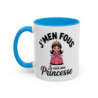 Mug Princesse Humour "J’men fous je suis une princesse" – Tasse Céramique Fille Reine Couronne – Cadeau Drôle Femme