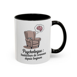 Mug Psychologue Humour – Tasse Fauteuil Cerveau Pensée – Cadeau  Thérapeute – Céramique 325 ml