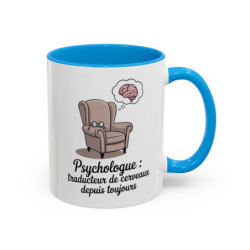Mug Psychologue Humour – Tasse Fauteuil Cerveau Pensée – Cadeau  Thérapeute – Céramique 325 ml