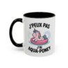 Mug Licorne Aqua-Poney – Tasse Humour J’peux Pas J’ai Aqua-Poney – Cadeau Fun Piscine