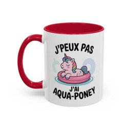 Mug Licorne Aqua-Poney – Tasse Humour J’peux Pas J’ai Aqua-Poney – Cadeau Fun Piscine
