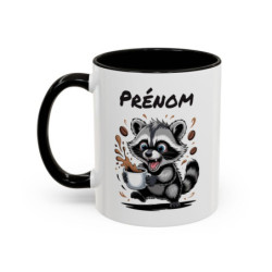 Mug Personnalisé Prénom Raton Laveur – Tasse Céramique Humour Café – Cadeau Original Enfant & Adulte