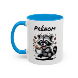 Mug Personnalisé Prénom Raton Laveur – Tasse Céramique Humour Café – Cadeau Original Enfant & Adulte
