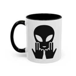 Mug Alien Signe JUL OVNI Style Rap Français Cadeau Original et Fun Noir Bleu Rouge