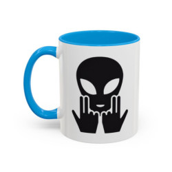 Mug Alien Signe JUL OVNI Style Rap Français Cadeau Original et Fun Noir Bleu Rouge