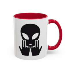 Mug Alien Signe JUL OVNI Style Rap Français Cadeau Original et Fun Noir Bleu Rouge