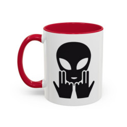 Mug Alien Signe JUL OVNI Style Rap Français Cadeau Original et Fun Noir Bleu Rouge
