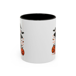 Mug Céramique Alien Sorcier Halloween – Tasse Citrouilles Fun 325ml – Cadeau Original Geek Café Noir
