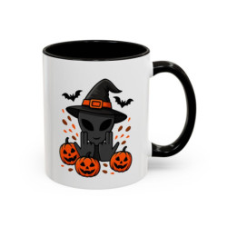 Mug Céramique Alien Sorcier Halloween – Tasse Citrouilles Fun 325ml – Cadeau Original Geek Café Noir