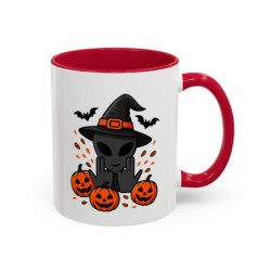 Mug Céramique Alien Sorcier Halloween – Tasse Citrouilles Fun 325ml – Cadeau Original Geek Café Noir