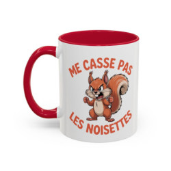Mug Drôle Écureuil "Me casse pas les noisettes" – Tasse Humour Animal – Cadeau Original Homme Femme