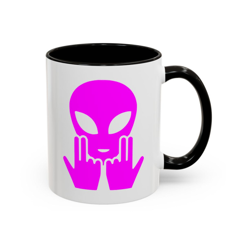 Teecustom Mug Alien Signe JUL OVNI Style Rap Rose Français Cadeau Original et Fun
