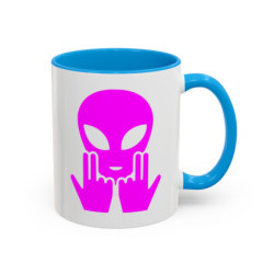Teecustom Mug Alien Signe JUL OVNI Style Rap Rose Français Cadeau Original et Fun
