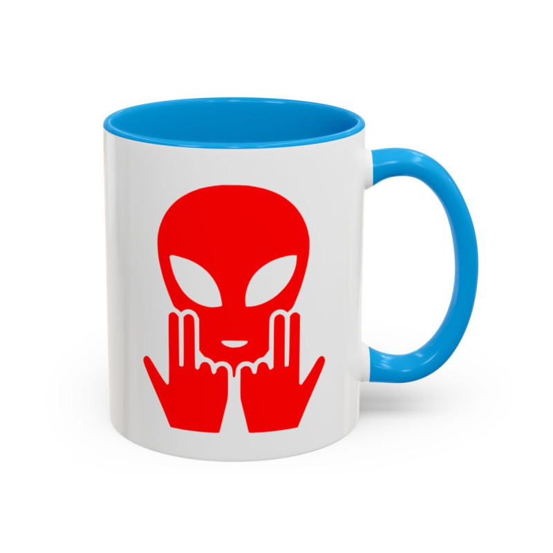 Teecustom Mug Alien Signe JUL OVNI Rouge Style Rap Français Cadeau Original et Fun