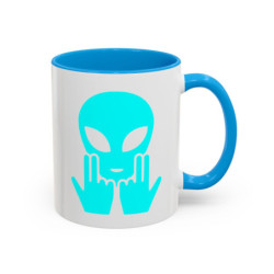 Teecustom Mug Alien Signe JUL Bleu OVNI Style Rap Français Cadeau Original et Fun
