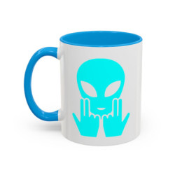 Teecustom Mug Alien Signe JUL Bleu OVNI Style Rap Français Cadeau Original et Fun