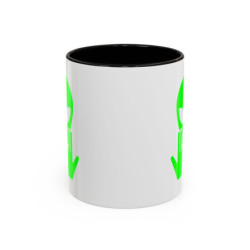 Teecustom Mug Alien Signe JUL OVNI Vert Style Rap Français Cadeau Original et Fun Noir Bleu Rouge
