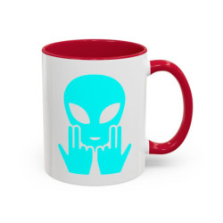 Teecustom Mug Alien Signe JUL Bleu OVNI Style Rap Français Cadeau Original et Fun