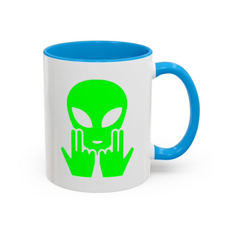 Teecustom Mug Alien Signe JUL OVNI Vert Style Rap Français Cadeau Original et Fun Noir Bleu Rouge