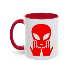 Teecustom Mug Alien Signe JUL OVNI Rouge Style Rap Français Cadeau Original et Fun