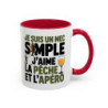 Mug “Je suis un mec simple, je pêche et l’apéro” – Tasse Céramique Humour Pêcheur – Cadeau Homme Fun