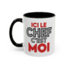 Mug “Ici le chef c’est moi” – Tasse Céramique Humour Cuisine – Cadeau Original Homme