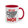 Mug “Ici le chef c’est moi” – Tasse Céramique Humour Cuisine – Cadeau Original Homme