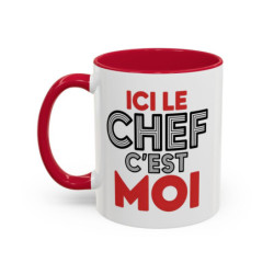 Mug “Ici le chef c’est moi” – Tasse Céramique Humour Cuisine – Cadeau Original Homme