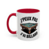 Mug “J’peux pas j’ai billard” – Tasse Céramique Humour Joueur de Billard – Cadeau Fun Sport Bar et Maison