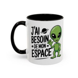 Mug “J’ai besoin de mon espace” – Tasse Céramique Humour Alien – Cadeau Fun Geek et Science-Fiction