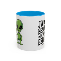 Mug “J’ai besoin de mon espace” – Tasse Céramique Humour Alien – Cadeau Fun Geek et Science-Fiction