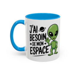 Mug “J’ai besoin de mon espace” – Tasse Céramique Humour Alien – Cadeau Fun Geek et Science-Fiction