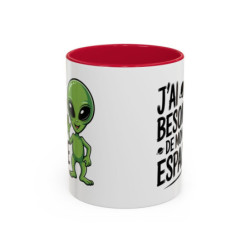 Mug “J’ai besoin de mon espace” – Tasse Céramique Humour Alien – Cadeau Fun Geek et Science-Fiction