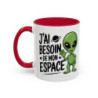 Mug “J’ai besoin de mon espace” – Tasse Céramique Humour Alien – Cadeau Fun Geek et Science-Fiction