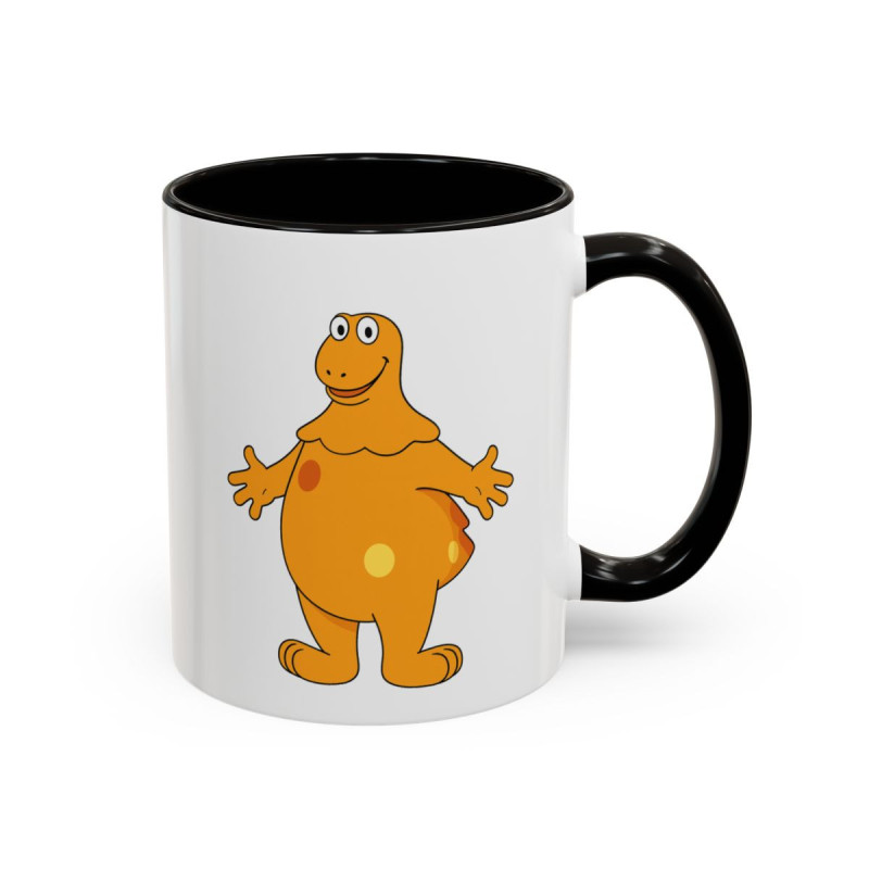 Mug Casimir 325ml – Tasse Céramique Personnage Orange– Cadeau Nostalgie Télé Noir Bleu Rouge