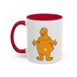 Mug Casimir 325ml – Tasse Céramique Personnage Orange– Cadeau Nostalgie Télé Noir Bleu Rouge