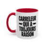 Mug “Carreleur qui a toujours raison” – Tasse Céramique Humour Métier – Cadeau Artisan Carreleur Chantier