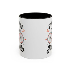 Mug “J’peux pas j’ai vélo” – Tasse Céramique Humour Cycliste – Cadeau Fan de Vélo Route & Ville