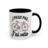 Mug “J’peux pas j’ai vélo” – Tasse Céramique Humour Cycliste – Cadeau Fan de Vélo Route & Ville