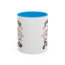 Mug “J’peux pas j’ai vélo” – Tasse Céramique Humour Cycliste – Cadeau Fan de Vélo Route & Ville